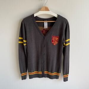 Harry Potter Cardigan Gryffindor House Sweater Size M Gray Costume Fantasy
